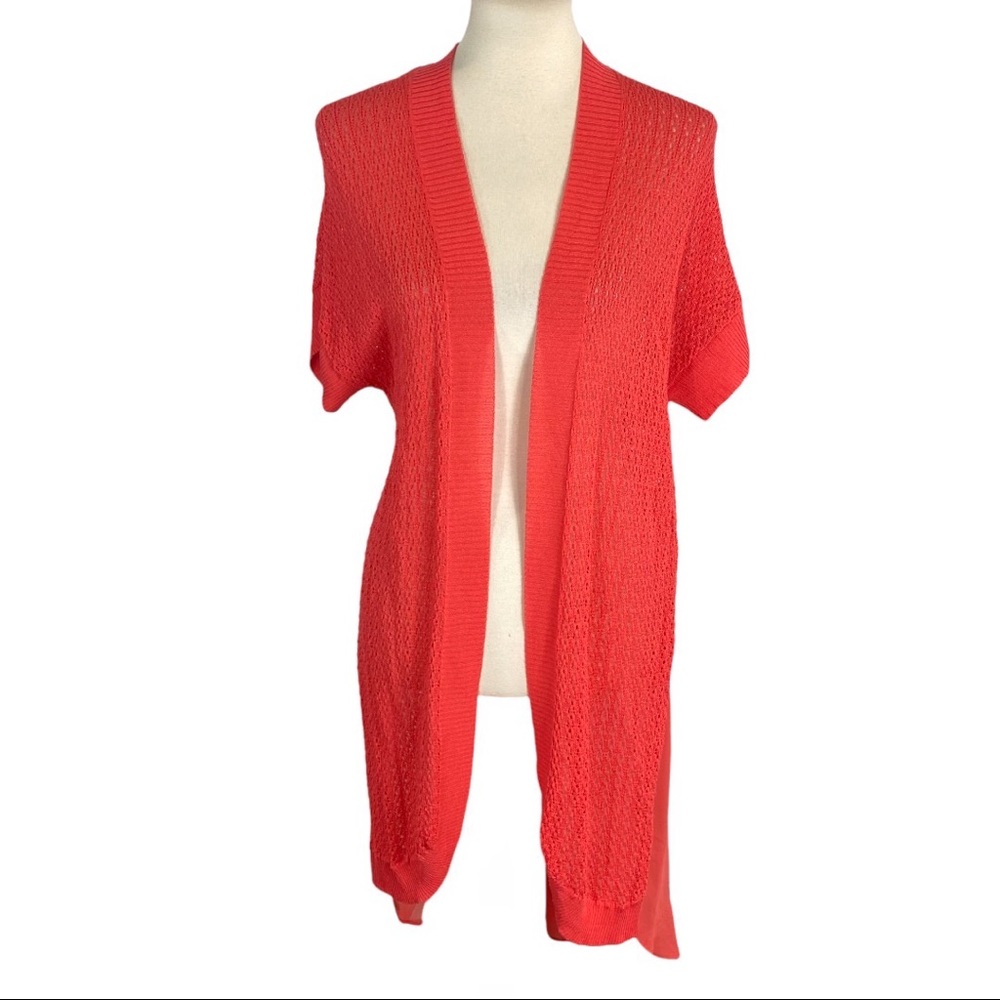 August Silk open front lightweight cardigan size L